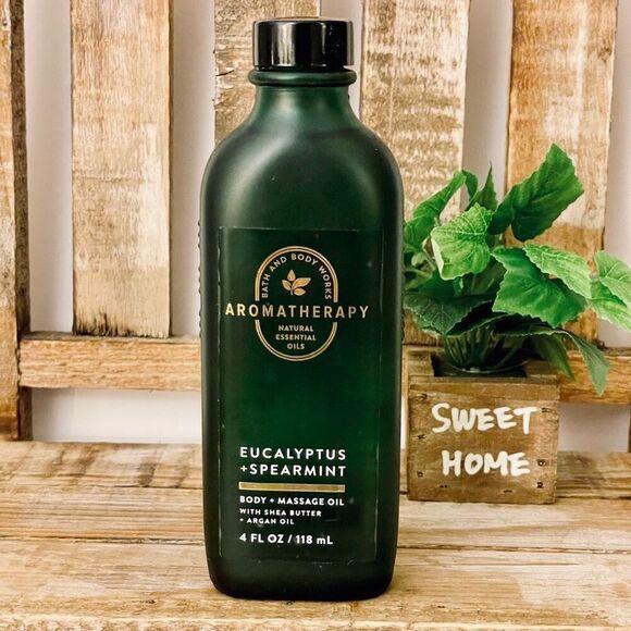 NWT Bath & Body Works Aromatherapy Eucalyptus Spearmint Body & Massage Oil - Picture 1 of 6
